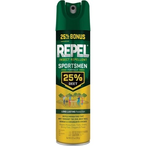 image:imageRepel Insect Repellent Sportsmen Formula 25 DEET 8125 Ounces Bonus Aerosol with 25 DEET to Repel Mosquitoes Ticks Gnats Biting Flies Chiggers and Fleas for LongLasting Protection