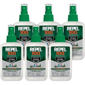 image:imageRepel 100 Insect Repellent 4 Ounces With DEET 10Hour Protection Long Lasting Insect Repellent Pump Spray Repels Mosquitoes Ticks Gnats Biting Flies Chiggers And Fleas 6 Pack4 Fl Oz Pack of 6