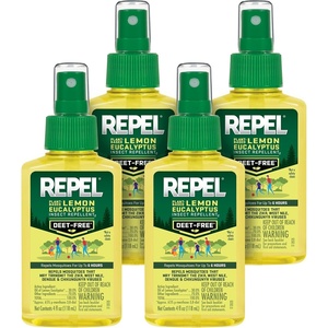 image:imageRepel PlantBased Lemon Eucalyptus Mosquito and Insect Repellent 4 Ounces DEETFree Bug Spray Insect Repellent Repels Mosquitoes for 6 Hours with PlantBased Ingredients 4 Pack